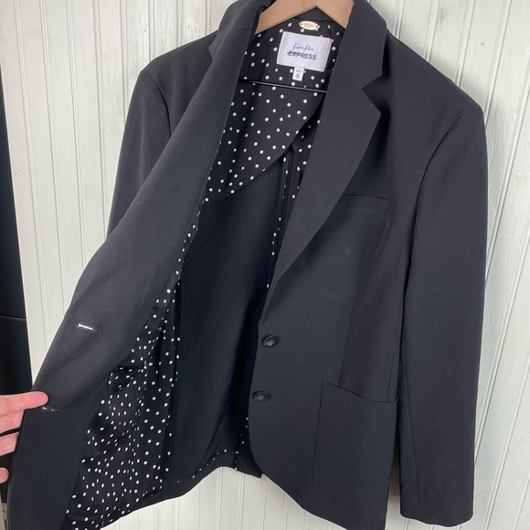 Express Karlie Kloss Printed Cuff Easy Fit Blazer Solid Black Women's Size XS - Picture 4 of 7